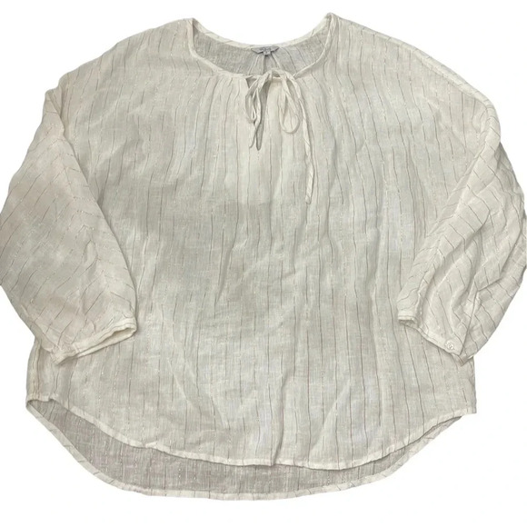 Rails Finn Metallic Stripe Tie Blouse. Size large. EUC. - Picture 1 of 10